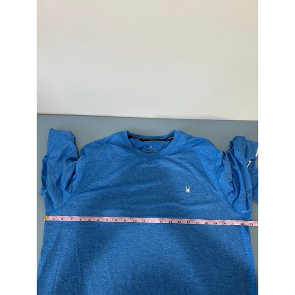Spyder mens rash guard shirt size L blue long sleeve swim surf - Picture 9 of 10